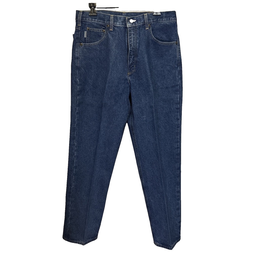 Carhartt Jeans Mens 35x32 (34x33) Blue Denim Straight Relaxed Fit Workwear USA - Picture 3 of 16